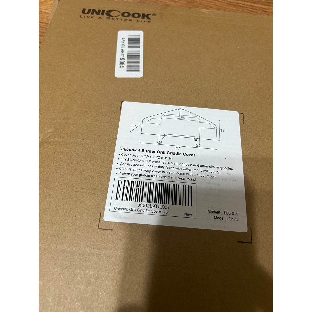 Unicook 75 Inch Griddle Cover for Blackstone 36 Inch ProSeries Griddle-Black