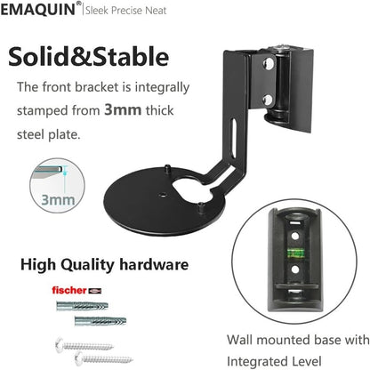 EMAQUIN Wall Mount Bracket For Sonos Era 100 Speaker (Swivel And Tilt,Sturdy Metal,Enduring Paint Finish,Easy To Intall,Compatible With Sonos Era 100,Single Pc,Black)