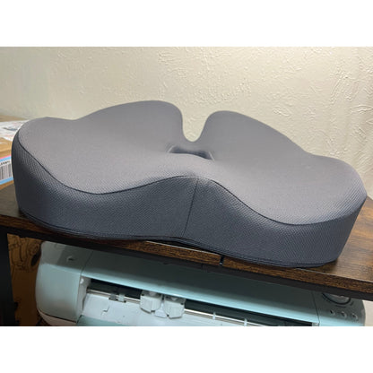 TushGuard Ergonomic Seat Cushion With Coccyx Cutout - 4-Zone Structure Office Chair Cushions For Tailbone Pressure Relief, Non-Slip Chair Pad With Washable Cover For Car, Office, Wheelchair, Grey