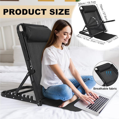 GlikCeil Adjustable Lifting Bed Backrest With Armrest Large Folding Bed Rest
