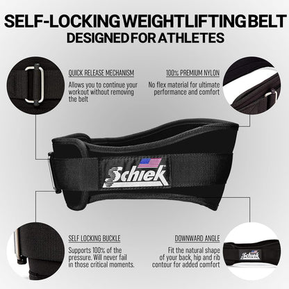 Schiek Sports 2004 Lifting Belt -Weight Lifting Belt For Women&Men -Medium-Black