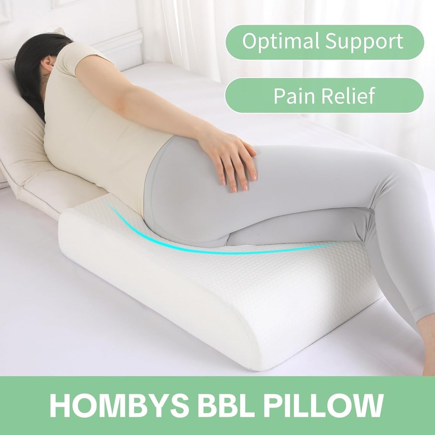 HOMBYS BBL Pillow After Surgery For Sleeping,High Density Foam Butt (White)