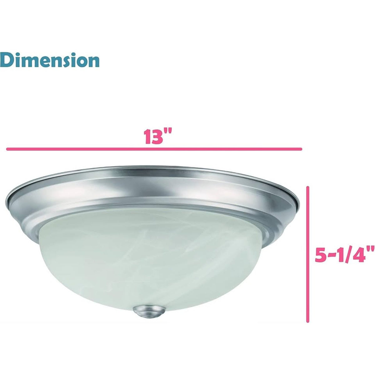 Aspen Creative 63023-09-1, 2-Light Flush Mount/Brushed Nickel Finish W/Alabaster