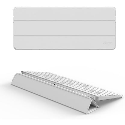 Dexnor Case For Apple Magic Keyboard With Touch ID/Lock Key 2021/2024, Dust-Proof Protective Slim Leather Keyboard Cover With Magnetic Closure Adjustable Typing Angles, Without Numeric Keypad, White