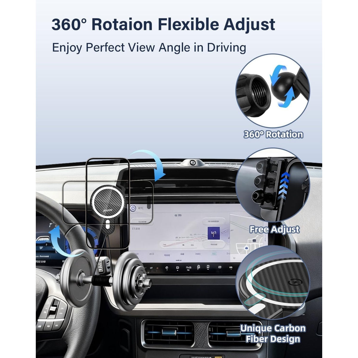 PZK Wireless Car Phone Holder For 2025 2026 Ford Bronco Sport Accessories