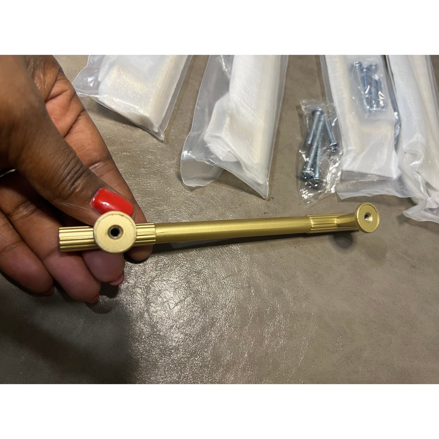 KNOKLOCK 10 Pack 5 Inch(128mm) Kitchen Cabinet Handles Brushed Gold Cabinet-GOLD