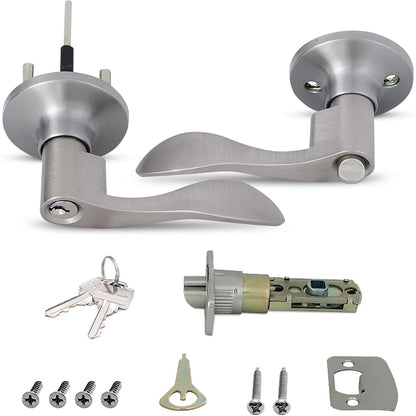 Honeywell Safes & Door Locks - Interior & Exterior Wave Lever Door -Satin Nickel