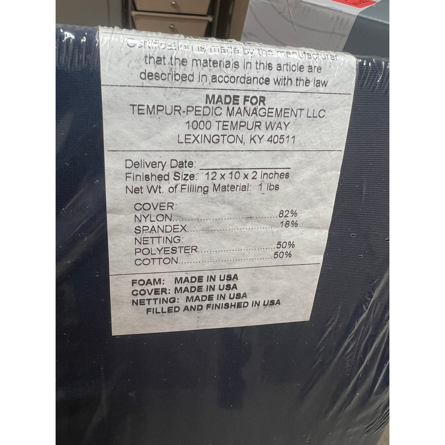 Tempur-Pedic Lumbar Cushion, Travel Size - BLUE