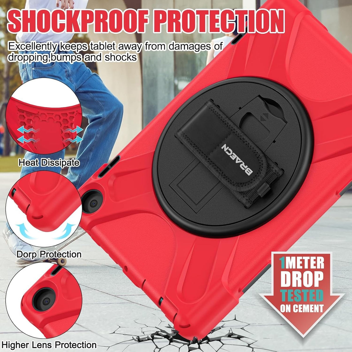Case For Amazon Fire HD 8 Tablet Case (12th Gen 2024/2022) 8" - Red