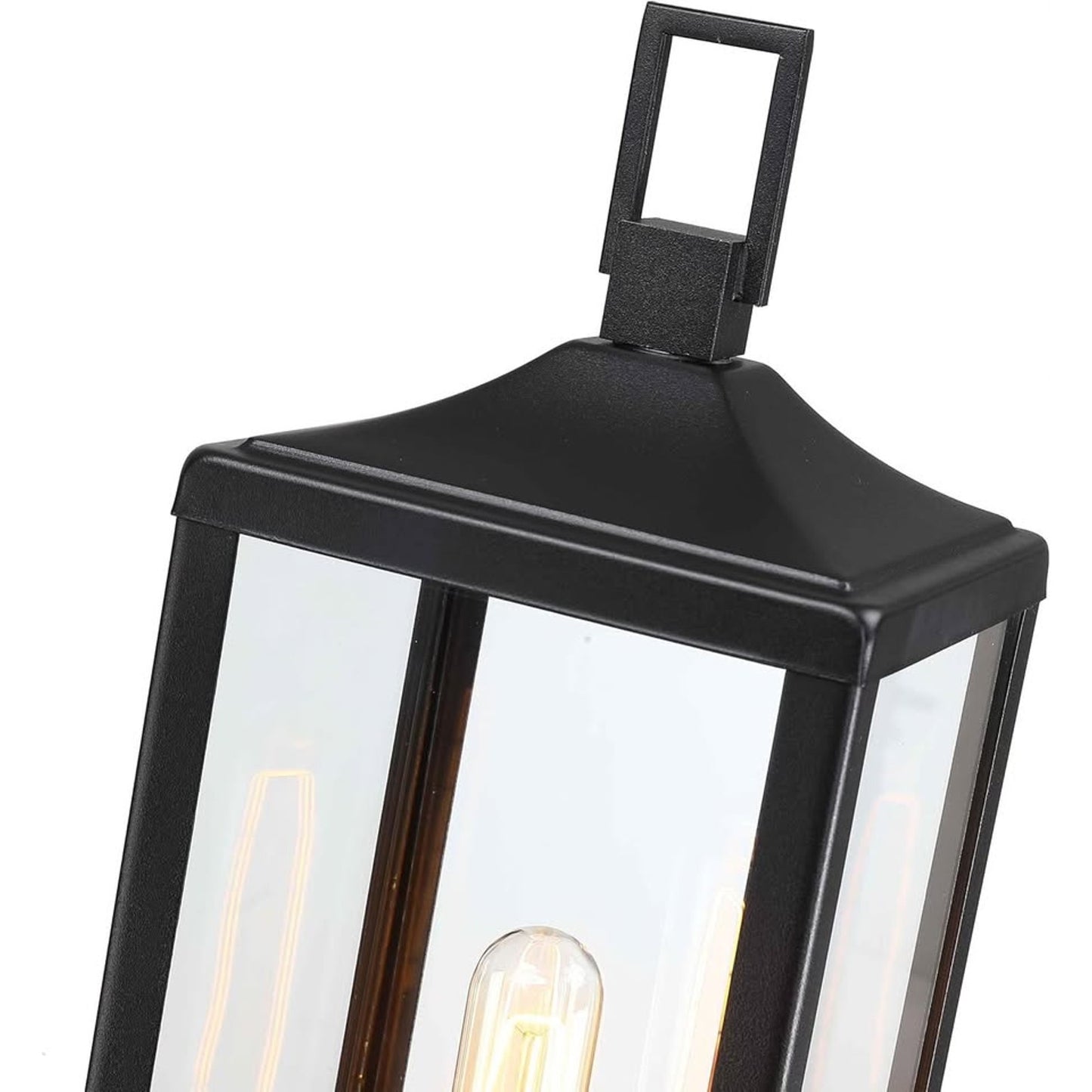 Faymart Lighting 21.3 Inch Outdoor Lamp Post Light Fixture Dusk To Dawn - Residential Sidewalk Lamp Post Sconce Dusk To Dawn Outside Pole Lantern For House Outdoor Column Light, E26 - Black