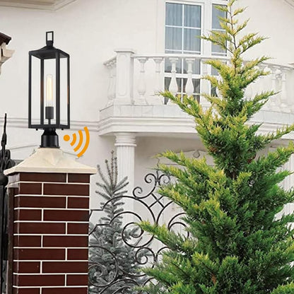 Faymart Lighting 21.3 Inch Outdoor Lamp Post Light Fixture Dusk To Dawn - Residential Sidewalk Lamp Post Sconce Dusk To Dawn Outside Pole Lantern For House Outdoor Column Light, E26 - Black