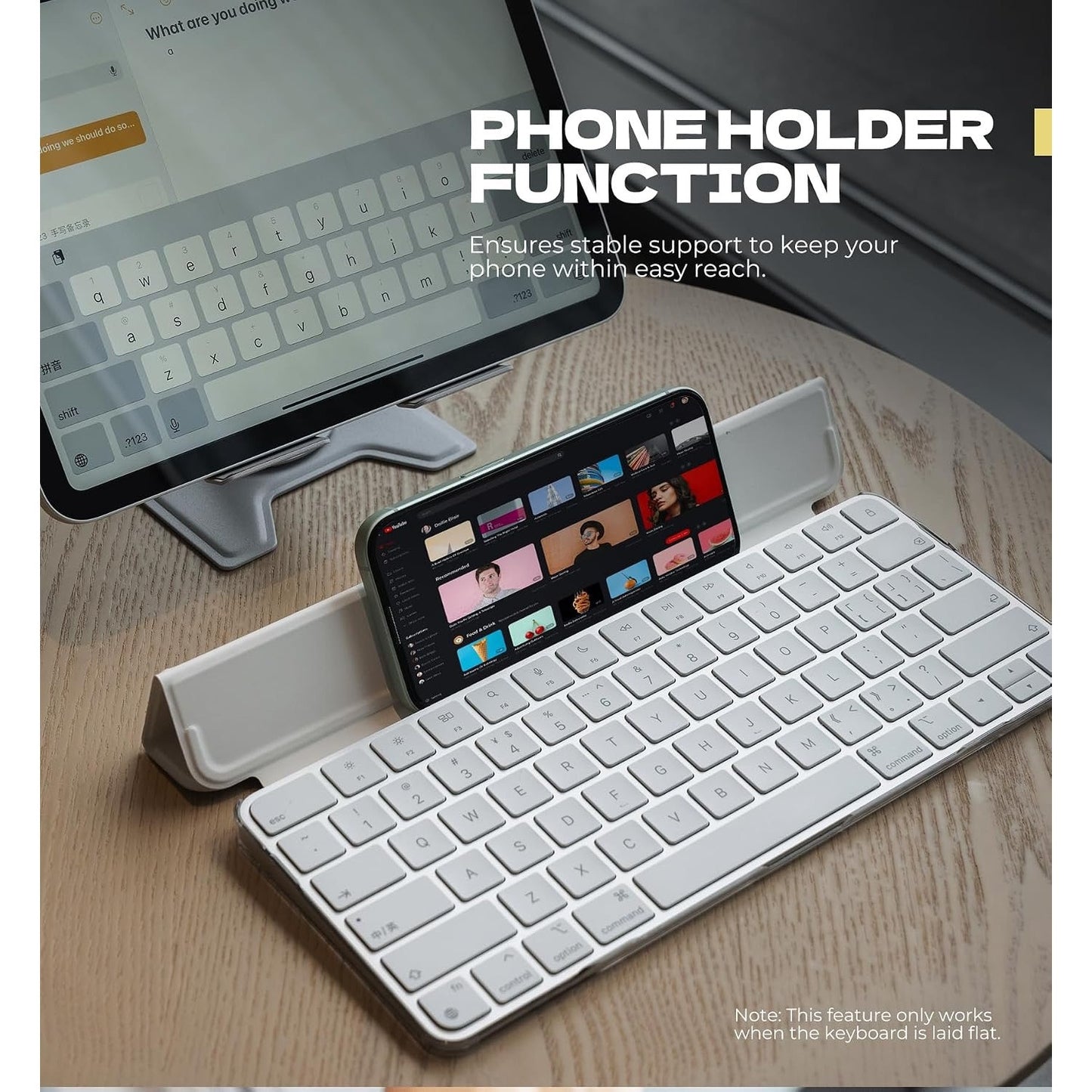 Dexnor Case For Apple Magic Keyboard With Touch ID/Lock Key 2021/2024, Dust-Proof Protective Slim Leather Keyboard Cover With Magnetic Closure Adjustable Typing Angles, Without Numeric Keypad, White