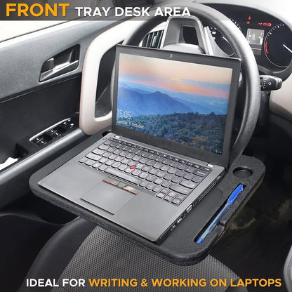 EcoNour 2 In 1 Car Steering Wheel Desk | Tray For Laptop Car Mount With PenBlack