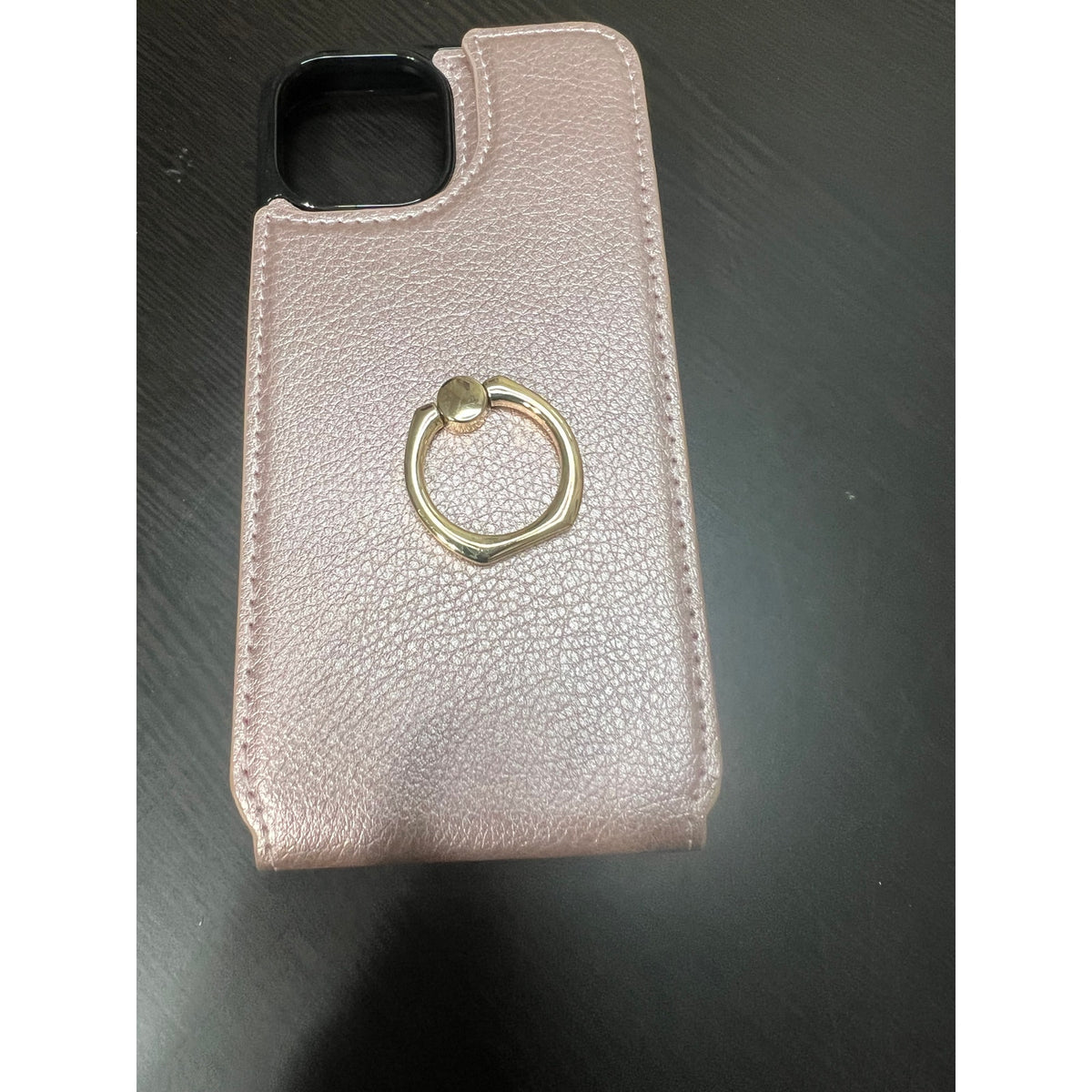 Folosu Compatible with iPhone 13 Case Wallet with Card Holder, 360°Rot Rose Gold