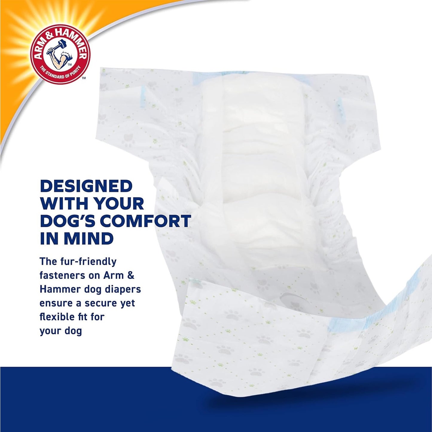 Arm & Hammer Disposable Female Dog Diapers, Medium, 12 Count, 6-Pack