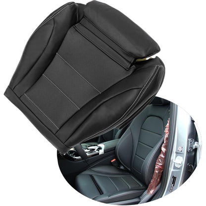 ATUOTPO Mercedes Benz C-Driver Side Bottom Black Leather Seat Cover-1 pc Black