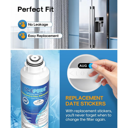ICEPURE DA29-00020B Replacement For Samsung Water Filter HAF-CIN/EXP HAF-CIN DA29-00020B-1 RF28HMEDBSR RF263BEAESR RS25J500DSR RF263TEAESG RWF0700A HDX FMS-2 DA97-08006A-1 RF4287HARS RF28HFEDBSR 2PACK