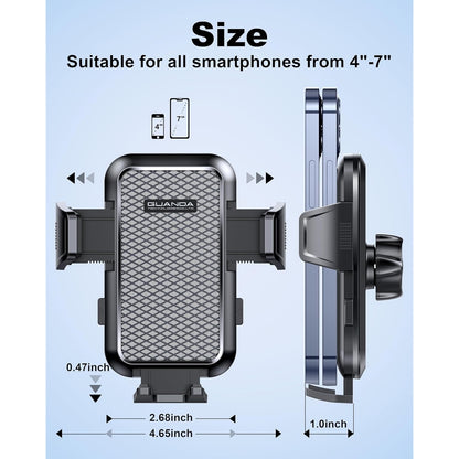 CD Phone Mount With Vent Hook Clip, 360 Adjustable Car Vent Phone (Black + Hook)