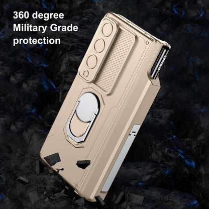 Libeagle Compatible With Samsung Galaxy Z Fold 4 Case Heavy Duty Protective-Gold
