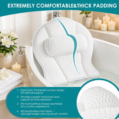 SQLHM Bath Pillows For Tub,Luxury Bath Pillow For Neck And Back Support