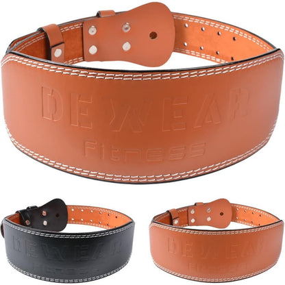 Leather Weight Lifting Belt, 4”& 6”Padded Lumbar Back Support6" Brown,L 24"-35")