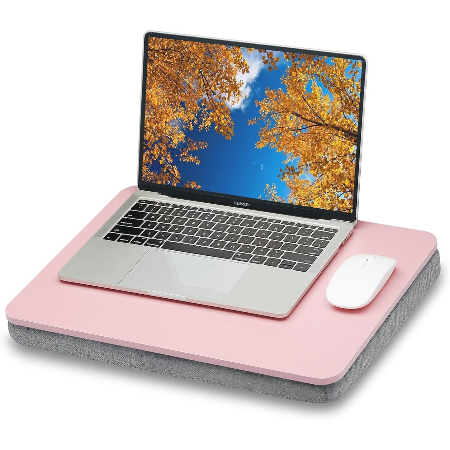 ZEAPTAC Lap Desk With Pillow Cushion, Portable Bed Desk, Fits Up To 15.6"-Pink