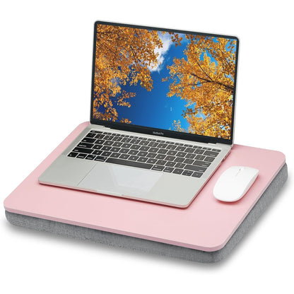 ZEAPTAC Lap Desk With Pillow Cushion, Portable Bed Desk, Fits Up To 15.6"-Pink