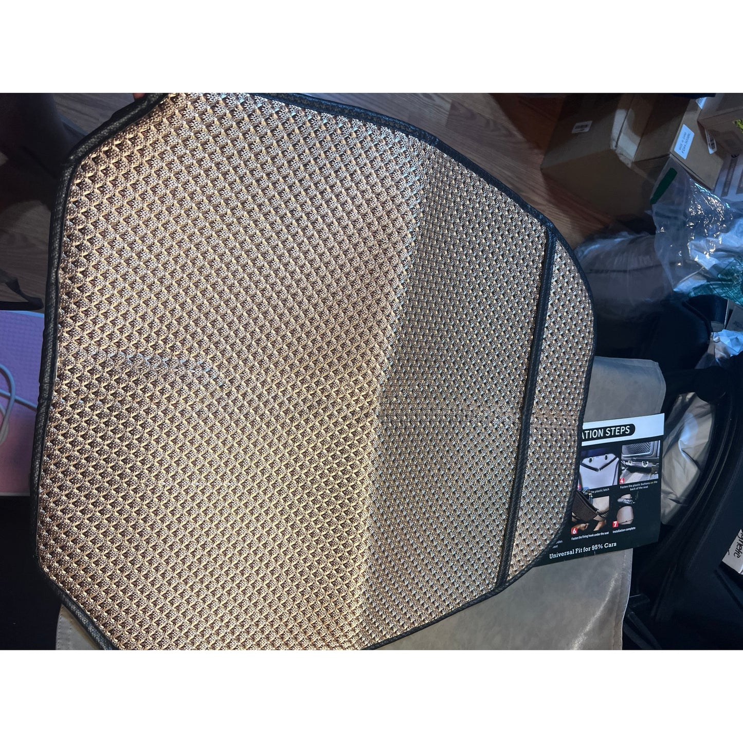 Auto Newer Breathable Universal Four Seasons Car Seat Covers(Gold Beige,1PCS)
