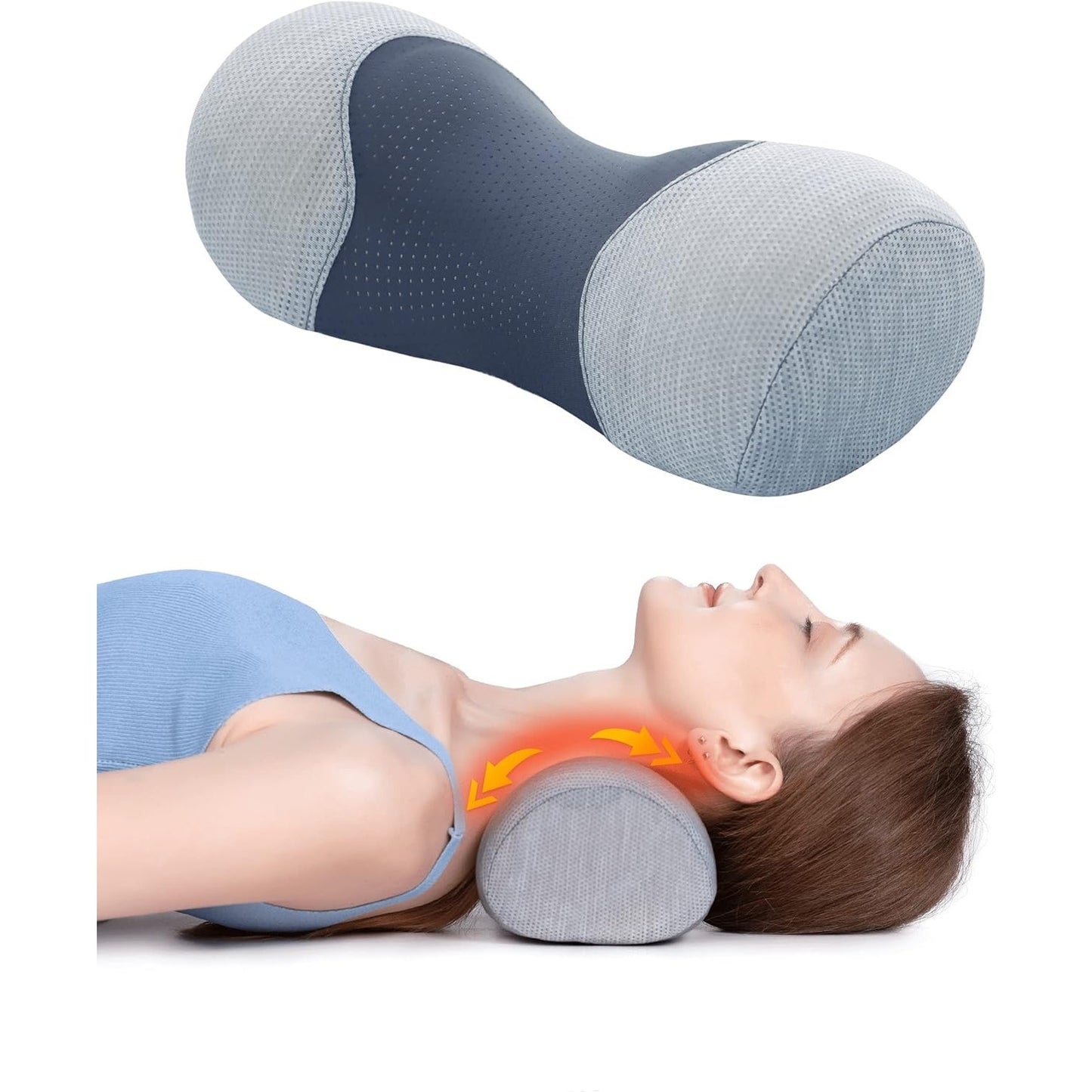 Bespilow Small Neck Roll Pillow,Say Goodbye To Neck Pain, Cervical Memory Foam