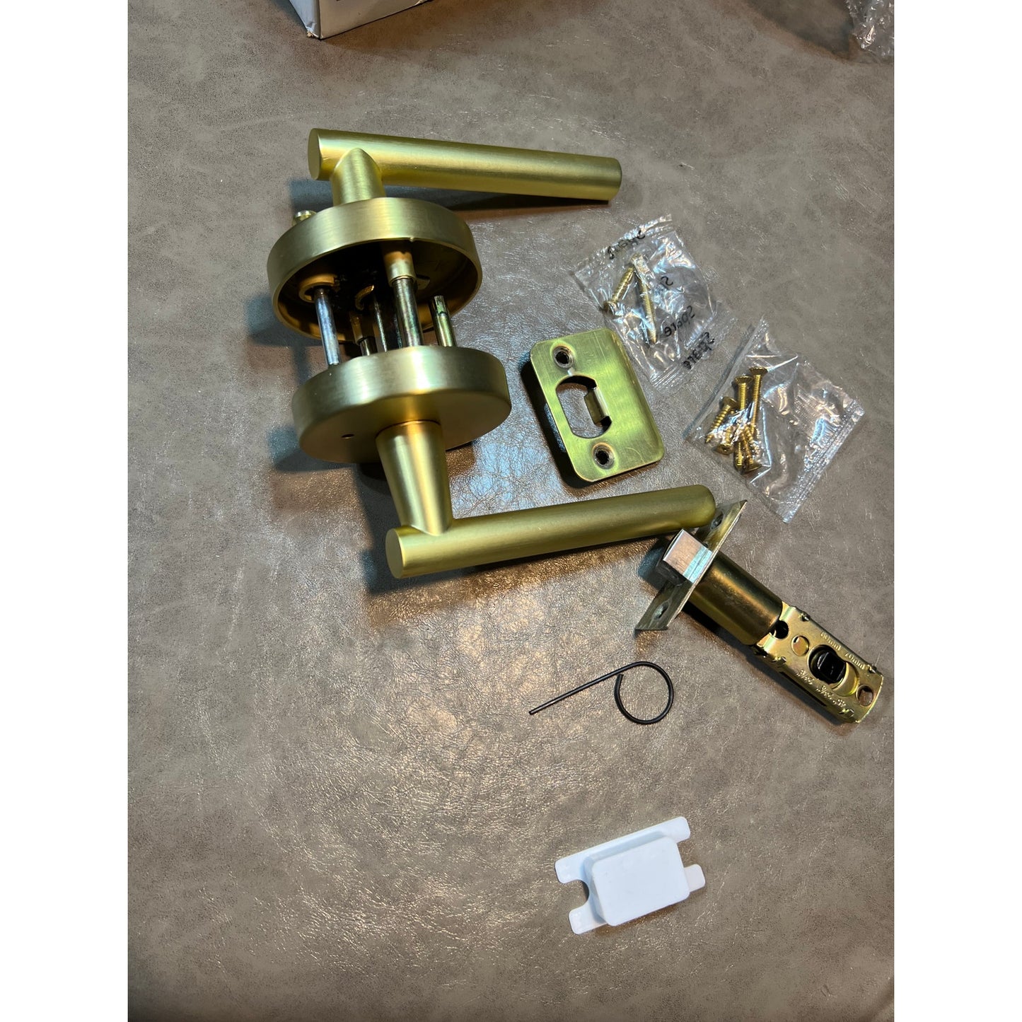 Goldenwarm 1 Pack Gold Door Handles Interior, Brushed Gold Privacy Lever Door