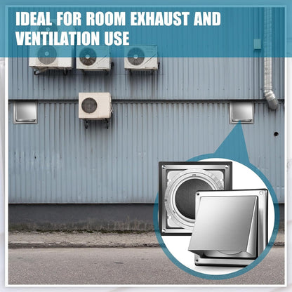 Gisafai 6 Inch Dryer Vent Cover Outdoor With Stainless Steel Screen Silver