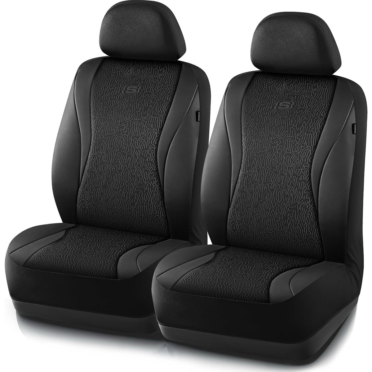 Skechers GOGA Mat Seat Covers,Universal Fit for Most Cars,Trucks,SUVs,Black 2pc