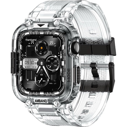 AmBand Bands Case Compatible With Apple Watch Series 11/10 46mm For Men- Clear