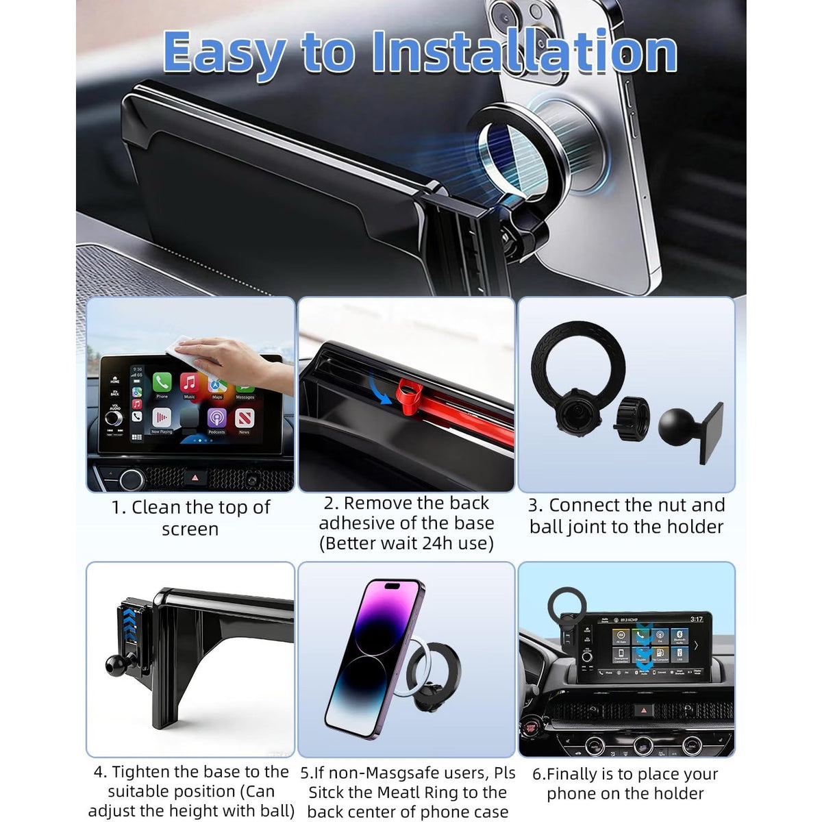PZK Car Phone Mount For 2021-2024 Chevy Tahoe/Suburban/GMC Yukon.