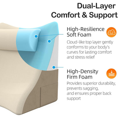 Vekkia 21” Back Rest Pillow With Dual-Layer Foam For Reclining And Sitting