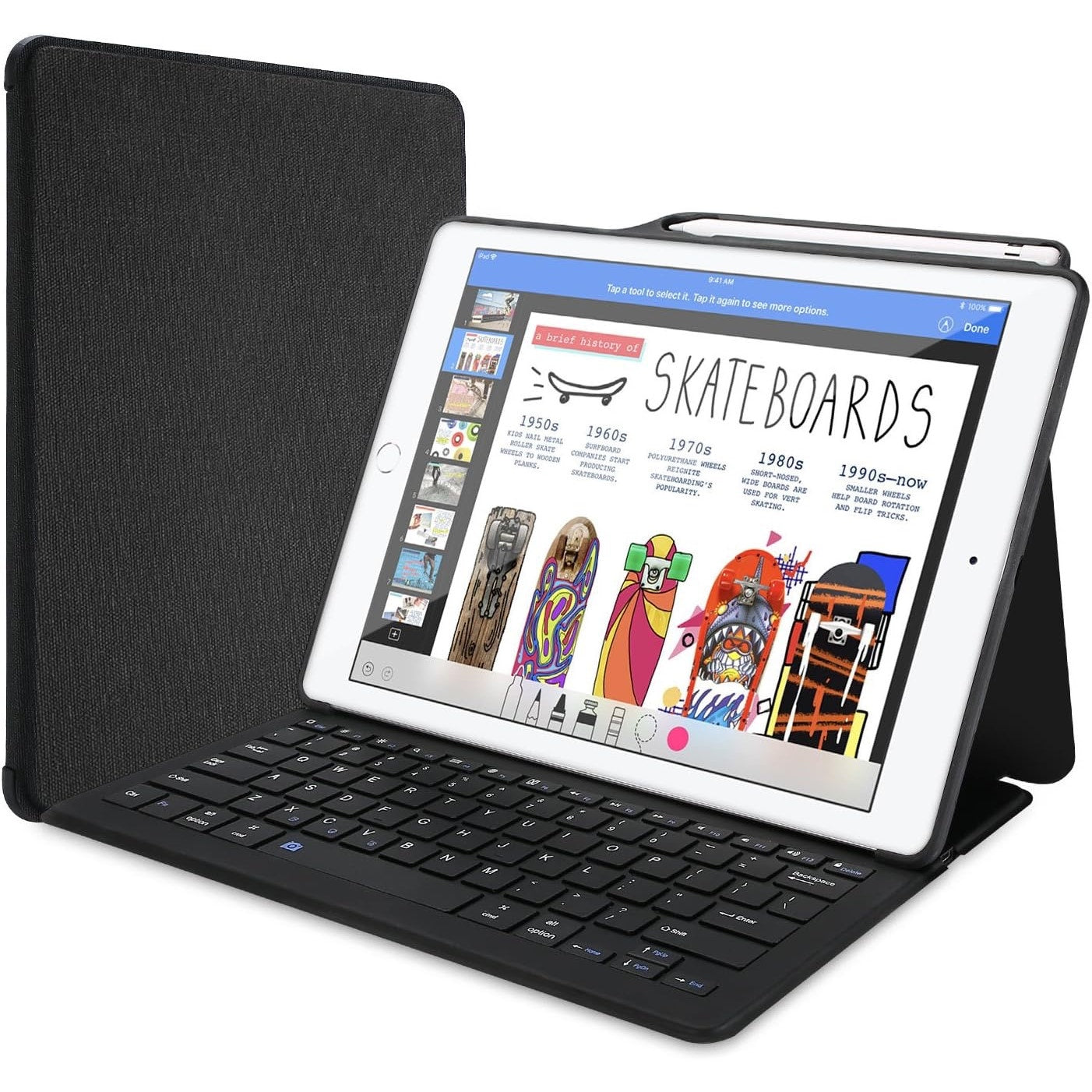 ProCase Keyboard Case For IPad Pro 12.9" 2017/2015 Old Model With Built-I –Black