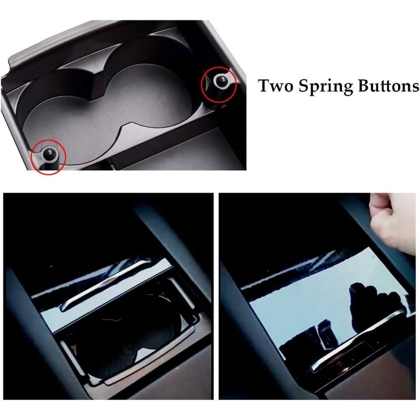 Jaronx Compatible With Tesla Model X/S Center Console Organizer, Armrest Storage Box+Cup Holder, For Tesla Model S/X Accessories 2016 2017 2018 2019 2020 2021.