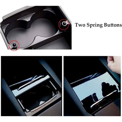 Jaronx Compatible With Tesla Model X/S Center Console Organizer, Armrest Storage Box+Cup Holder, For Tesla Model S/X Accessories 2016 2017 2018 2019 2020 2021.
