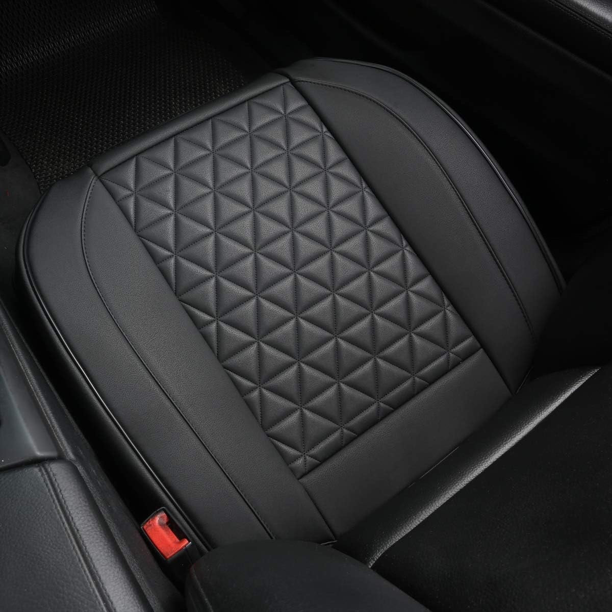 Black Panther Luxury Faux Leather Car Seat Cover Front Bottom Seat Cushion Cover