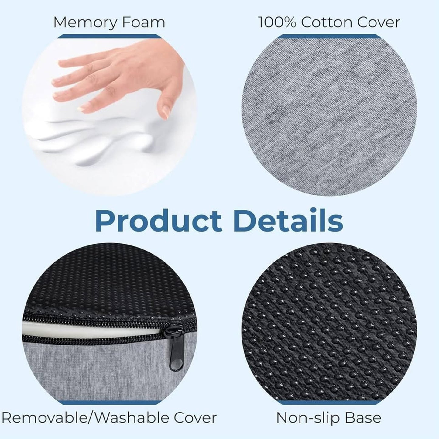5 STARS UNITED Donut Pillow Hemorrhoid Tailbone Cushion–Large Floor Cushion,Gray
