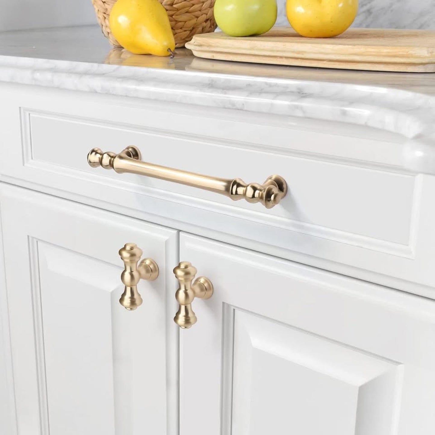 Cabinet Pulls 5 Inch(128mm) Hole Center Cabinet Hardware Gold Kitchen Cabinet Handles For Bathroom Drawer Pulls Dresser Pulls ZH0014-Gold.
