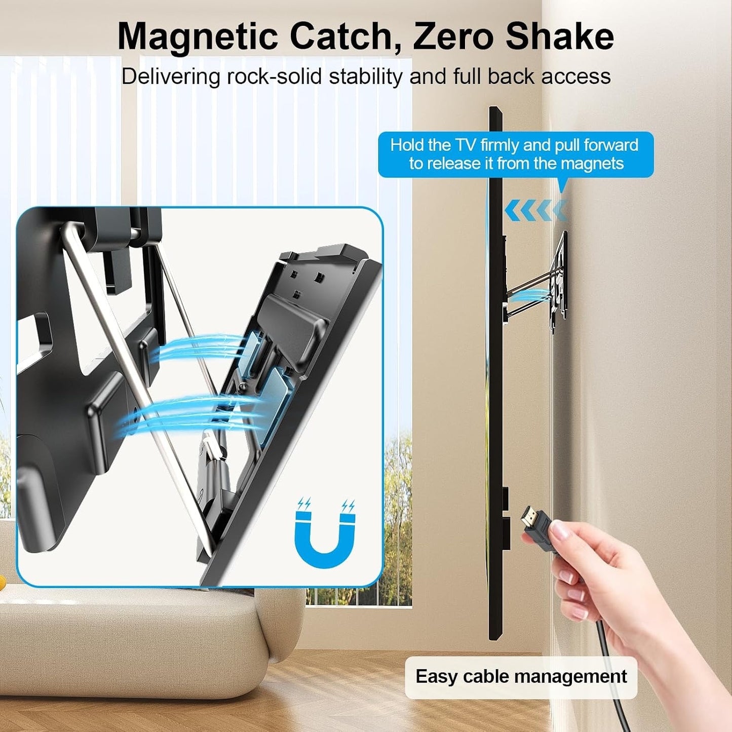 Supcline Ultra Slim TV Wall Mount For 42 To 100 Inch Flat & Frame TVs Only, 0.31