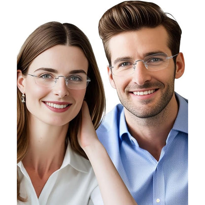 TERAISE 3Packs Frameless Metal Reading Glasses For Men/Women Blue Light Blocking