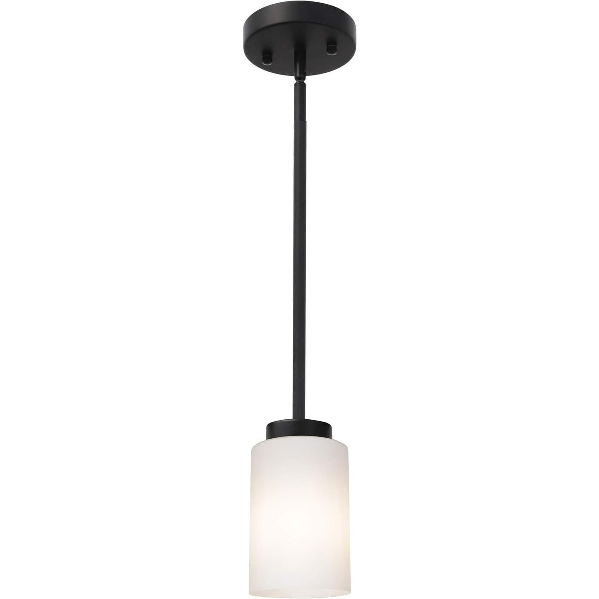 TODOLUZ Black Pendant Light Fixture With Opal White Glass, Farmhouse Mini-BLACK