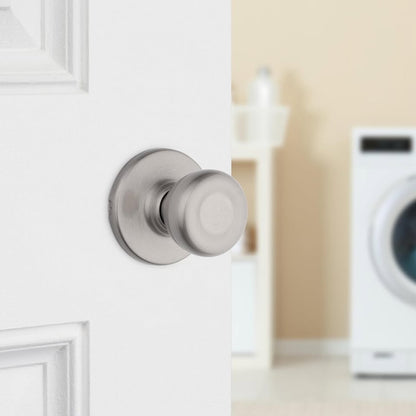 Kwikset Tylo Interior Passage Door Knob, Handle For Closet And Hallway Doors, Non-Locking Doorknob In Satin Nickel, With Microban Protection, 1 Count (Pack Of 1).