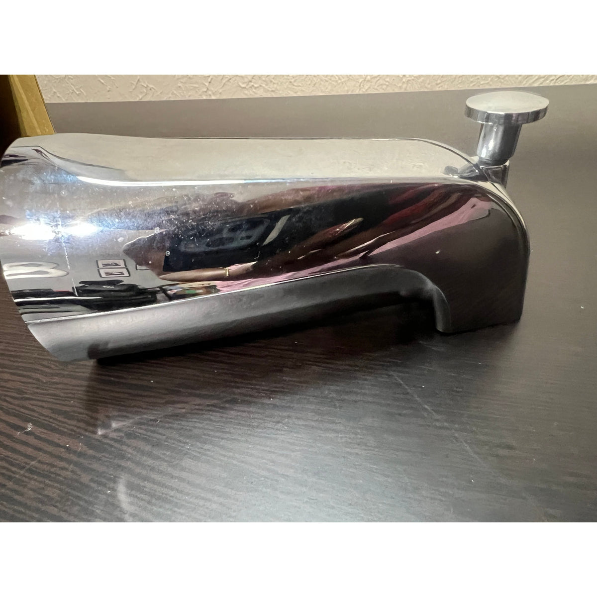 Universal Slip-On Tub Spout with Diverter, 5 in Chrome Bathtub Faucet-CHROME
