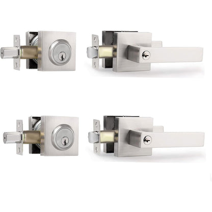 Cielsa Dawn Heavy Duty Key Lock Combination Lockset, Satin Nickel 2PACK-SET