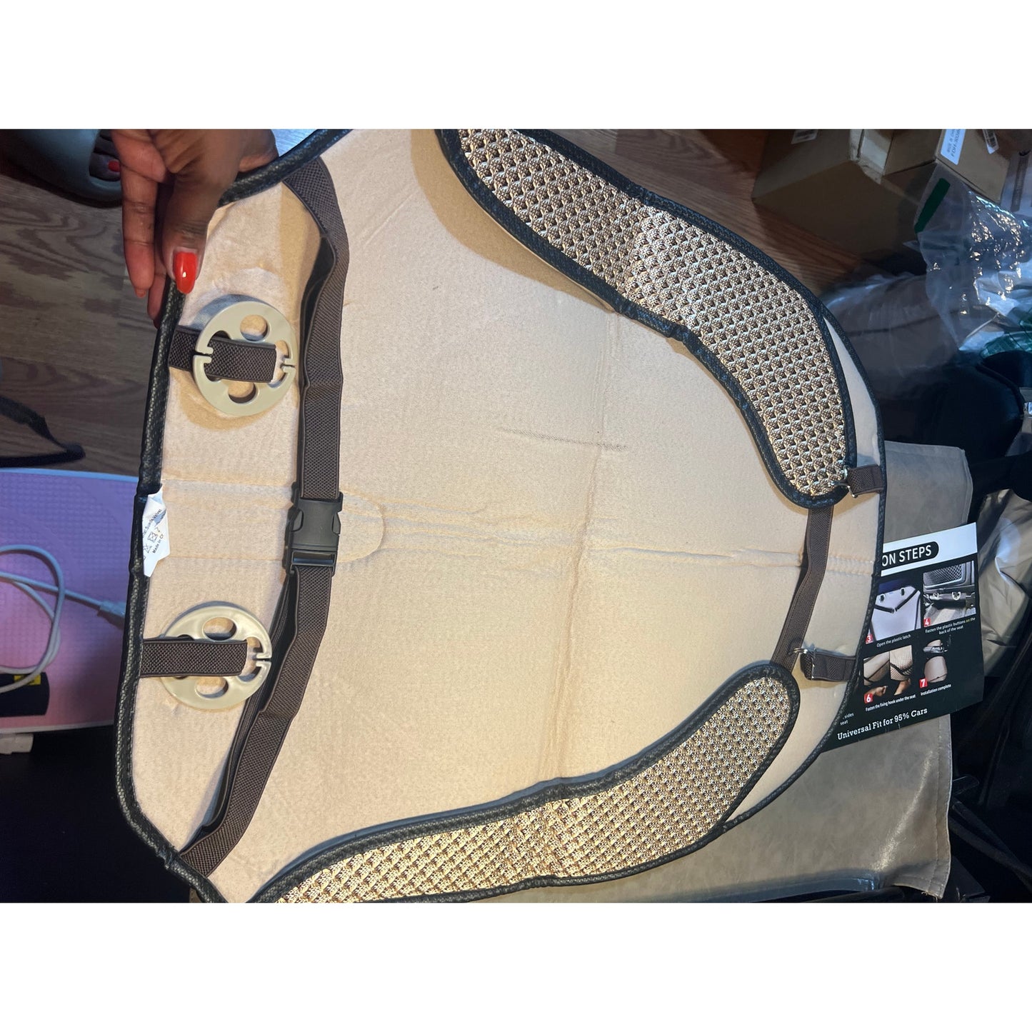 Auto Newer Breathable Universal Four Seasons Car Seat Covers(Gold Beige,1PCS)