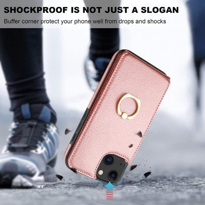 Folosu Compatible with iPhone 13 Case Wallet with Card Holder, 360°Rot Rose Gold