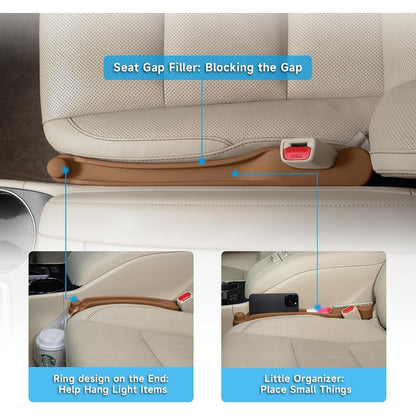 Givifive Car Seat Gap Filler Organizer 2Pack Soft Foam 3IN1 Multifunctiona-MOCHA